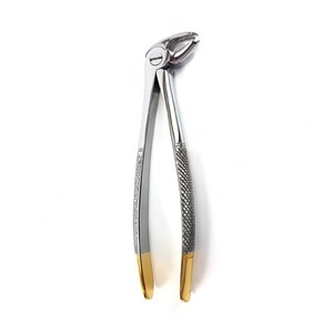 Pinzas de Extracción Dental Reutilizables para Dientes Superiores Anteriores, Punta de Acero Inoxidable, Mango Dorado, Pinzas Manuales para Dientes, Clase II para Cirugía - Product Image 1