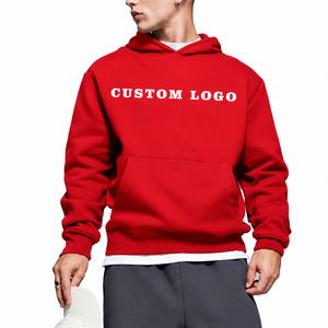 Custom <b>Red</b> <b>Hoodie</b> Mens Pullover Sweatshirt Custom Logo Streetwear Oversized <b>Hoodie</b> Manufacturer Mens <b>Red</b> Custom Logo <b>Hoodie</b> - Product Image 3