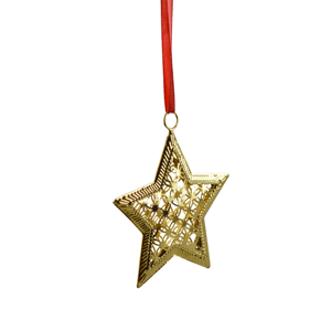 Adorno Metálico Colgante de Navidad con Diseño de Estrella, Chapado en Varios Colores, Corte Iónico y Forma Decorativa - Product Image 1
