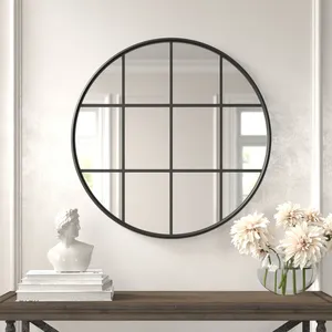 Circular Geometric <b>Wall</b> <b>Mirror</b> Abstract Minimalist Design Glass Home Decor Living Room Accent <b>Mirror</b> - Product Image 4