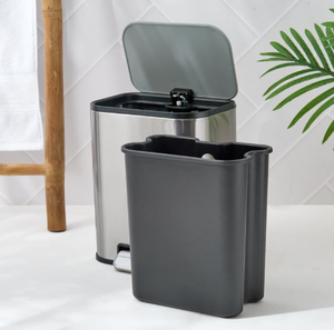 Stainless Steel Pedal <b>Dustbin</b> Bathroom Kitchen Trash Can Soft Close <b>Lid</b> Modern Waste Bin for Home Hotel Office - Product Image 3