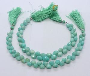 Perles d'Amazonite naturelle facettées en forme d'oignon 6-7 mm, perles de pierre précieuse d'Amazonite, 8 pouces, perles d'Amazonite facettées en forme d'oignon pour bijoux - Product Image 3