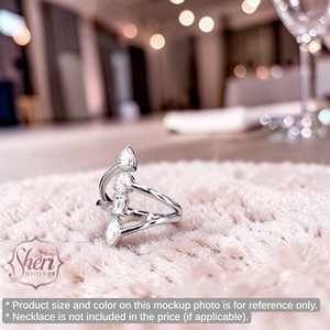 [Sheri Jewels] Anillo de Diamantes Naturales en Oro Blanco Sólido de 18K, Estilo Alargado, Diseño Moderno con Múltiples Formas - Product Image 3