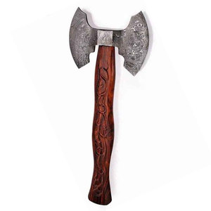 Hacha de doble cabeza de acero de Damasco, herramienta de acero estampado de calidad profesional para equipo de exterior y para compradores de regalos - Product Image 1