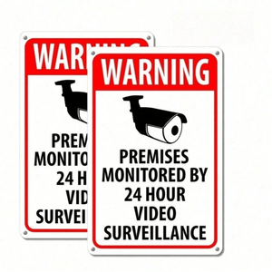 CIFbuy Lot de 4 Autocollants d'Avertissement pour Caméras de Sécurité en Métal, Panneaux de Surveillance Intérieurs/Extérieurs, TikTok pour le Service de Retrait Temu - Product Image 2