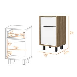 White and Pine 1-Drawer <b>Nightstand</b> - Product Image 5