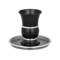 Nouvelle Coupe Kiddush Moderne en Forme de Cône, Intérieur Plaqué Or, Gobelet à Vin Argenté, Écologique, Durable, Personnalisable, en Métal