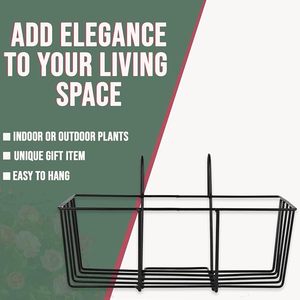 Minimalist Metal Hanging <b>Plant</b> Rack With 3 White <b>Pots</b> For Balcony Greenery - Product Image 3
