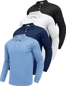 Men's Solid Black Short Sleeve Knitted <b>Polo</b> Shirt Casual Plain Design Regular Fit - Product Image 2