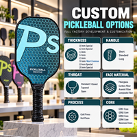 Raquette de pickleball T300 en fibre de carbone, noyau en nid d'abeille de 16 mm, formage standard pressé à froid, vente en gros OEM