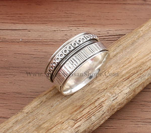 Bague anti-stress rotative authentique en argent sterling 925 avec sertissage clos, pour femmes et hommes, bijou de méditation et anti-angoisse, idéale pour les fêtes - Product Image 5