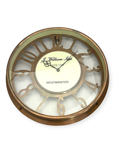 Horloge murale vintage en laiton Art Déco, mécanique, à piles, style antique, luxe, décorative, classique, pour le bureau - Product Image 2