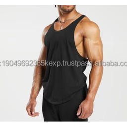 Camiseta sin Mangas de Algodón 100% para Hombre, Estilo Chaleco con Doble Canalé, Camiseta sin Etiqueta, Personalizada - Product Image 4