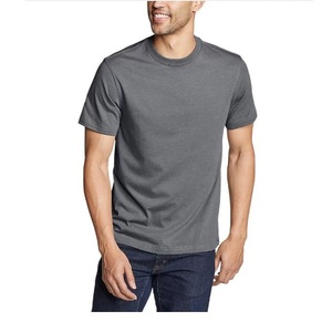 Best Quality Men's Gym T-Shirts Custom Logo Stretchable 100% Cotton O-Neck <b>Short</b> Sleeve Loose Fit Fitness Sports Plus Size - Product Image 1
