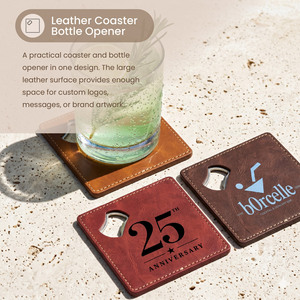 Décapsuleur miniature personnalisé en acier inoxydable recouvert de cuir avec logo gravé au laser pour cadeaux promotionnels - Product Image 4