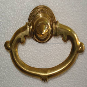 Anillo aldaba de puerta anillo de gota de latón aldaba de puerta giratoria fabricante de hardware de restauración vintage forjado a mano del yunque de hierro - Product Image 1