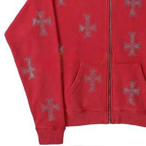 Ensemble de survêtement à capuche unisexe avec logo personnalisé OEM, strass, 100% coton respirant, marque privée - Product Image 5