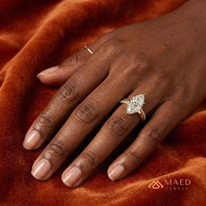 Oval Cut Gold Plated Halo Engagement <b>Ring</b> for Women Elegant Bridal Wedding Jewelry Anniversary Gift - Product Image 5