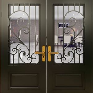 Porte en fer forgé sur mesure, porte d'entrée en fer forgé, porte d'entrée décorative en métal pour villas, maisons de luxe et propriétés de luxe - Product Image 1