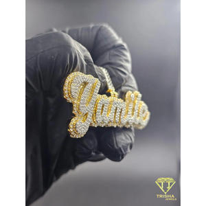 Moissanite Diamond <b>Custom</b> Yamile <b>Name</b> Pendant Iced Out Hip Hop <b>Necklace</b> Bling Jewelry Gift - Product Image 5