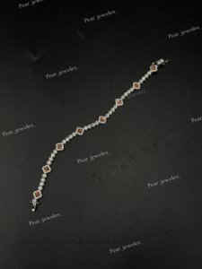 Pulsera de tenis clásica de plata 925 con baño de rodio y moissanita, diseño geométrico de eslabones, para uso diario de mujer - Product Image 1