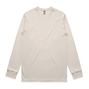 T-shirt à manches longues pour homme en coton premium, poids lourd 6,5 oz, col rond uni, décontracté, manches à revers, confortable, taille 2XL - Product Image 3