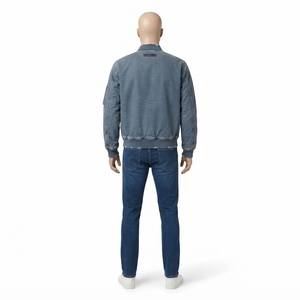 Mens <b>Vintage</b> Blue <b>Bomber</b> <b>Jacket</b> Streetwear Mens Winter <b>Jackets</b> Wholesale <b>Jacket</b> For Men Casual Fashion Zip Up Outerwear - Product Image 4