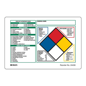 Étiquettes de classification des risques Brady NFPA, adhésif PP durable pour la sécurité chimique dans les laboratoires et les entrepôts - Product Image 3