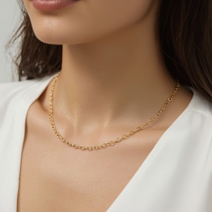 14K <b>Gold</b> Fine Chain Necklace Jewelry for Women Real <b>Gold</b> Minimalist Dainty Chain Elegant Everyday <b>Gold</b> Necklace OEM - Product Image 1