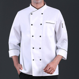 Chaquetas de Chef Personalizadas Unisex de Manga Larga Tejidas para Restaurante, Bar, Cocina, Uniformes de Camarero, Panadería, Cafetería, Poliéster - Product Image 4