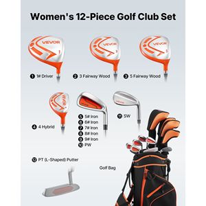 Set di mazze da Golf da 12 pezzi da donna con mano destra completo 460CC #1 pilota #3 5 Fairway Wood #4 ibrido #5/#6/#7/#8/#9/# PW/# SW Golf - Product Image 2