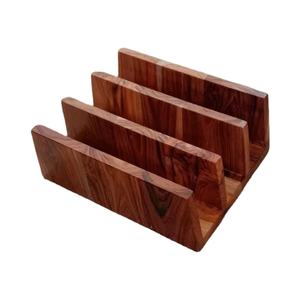Soporte de Madera Premium para Tablas de Cortar con Múltiples Ranuras y Base Gruesa, Organizador Moderno para Encimeras de Cocina - Product Image 1