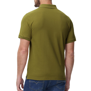 Polo de Manga Corta para Hombre, Color Verde Oliva, de Alta Calidad, 100% Algodón, Secado Rápido, Tejido de Punto, Color Sólido, Estilo Casual - Product Image 2