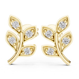 Pendientes de Moissanita Facetada de Plata de Ley 925 Pura, Chapados en Oro Rosa/Oro/Plata, Hechos a Mano y Certificados para Mujer - Product Image 1