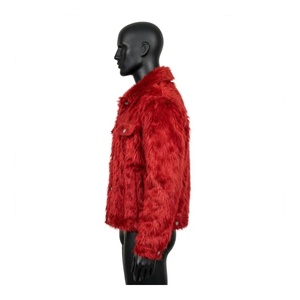<b>Men</b> Faux Fur Windproof Slim <b>Trucker</b> <b>Jacket</b> Warm Plush Winter Coat Button Casual Streetwear Outerwear Custom Logo Wholesale - Product Image 3