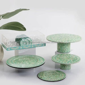 Ramadan Eid Accessories Luxury Wood Inlaid Eco-friendly Non-stick <b>Cake</b> <b>Stand</b> for Holiday Season 2023 Wholesale From India - Product Image 4