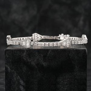 Brazalete Unisex de Lujo con Diamantes Moissanite, Chapado en Rodio, Estilo Hiphop, Joyería Plateada, Regalo, Moda para la Muñeca - Product Image 2