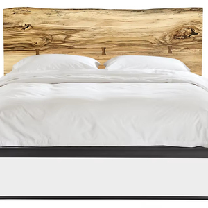 Wholesale Modern Floating <b>Platform</b> <b>Bed</b> | Upholstered Shelter Headboard Walnut <b>Bed</b> <b>Frame</b> - Product Image 1