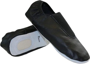 Chaussons de ballet souples en toile noire avec semelle en caoutchouc, talon plat, chaussures de danse unisexes avec sangle élastique - Product Image 5