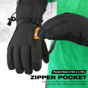 Guantes de Esquí de Cuero Estampados Cálidos para Invierno, Deportes al Aire Libre para Esquí y Snowboard, Antideslizantes - Product Image 4
