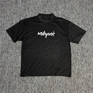 T-shirt d'été décontracté pour homme, coupe oversize, épaules tombantes, 100 % coton, manches courtes, col rond, uni - Product Image 3