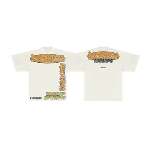 Conjunto de Verano para Hombre de 2 Piezas: Camiseta y Pantalones Cortos de Algodón 100% con Estampado Digital Personalizado, Efecto Desgastado y Lavado Ácido - Product Image 4