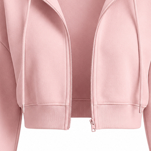 <b>Cropped</b> <b>Hoodie</b> <b>Women</b> Custom Embroidery Cotton Blend OEM ODM Factory Wholesale Apparel Manufacturer Exporter <b>Women</b> Crop Pullover - Product Image 6