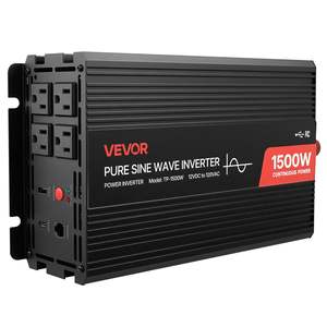 Inversor de Onda Sinusoidal Pura de 1500W, Convertidor de Corriente Continua de 12V a Corriente Alterna de 120V, Cargador para Automóvil con Control Remoto, USB Tipo-C, 4 Tomas de Corriente Alterna para Vehículos Recreativos - Product Image 1