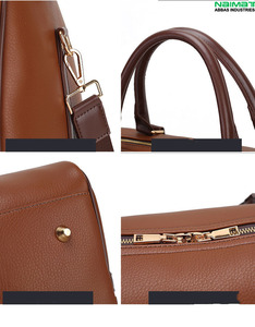 Sac de voyage en cuir PU marron grande capacité pour hommes et femmes, utilisation en extérieur toutes saisons, imperméable - Product Image 6