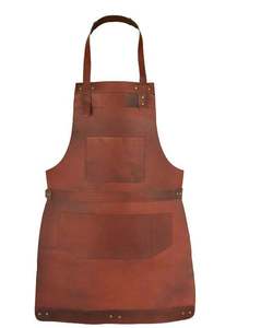 SALUBRIOUS SPORTS Polished Shiny Dark Cowhide Split Leather Weightlifting Apron with Customized Logo Unisex <b>Spark</b> Proof Features - Product Image 1
