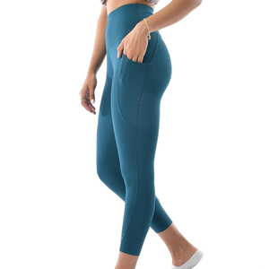 Moisture Wicking Stretch Fabric Sports Leggings Seamless Body Fit <b>Athletic</b> Performance Leggings - Product Image 1