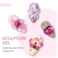 XGM NAILS HEMA TPO FREE 50ml Gel de modelage 3D transparent blanc laiteux, non collant, pour extension rapide et sculpture de fleurs