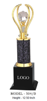 Trophée de championnat de taille standard, design en métal chromé moulé sous pression, gravure laser, logo personnalisé, base en MDF portable, impression UV
