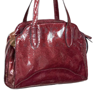 Nouvelle Robe Élégante Femme 2026, Mini Sac à Main en Cuir Verni Pleine Fleur Rouge, Fermeture Éclair, Style Toutes Saisons